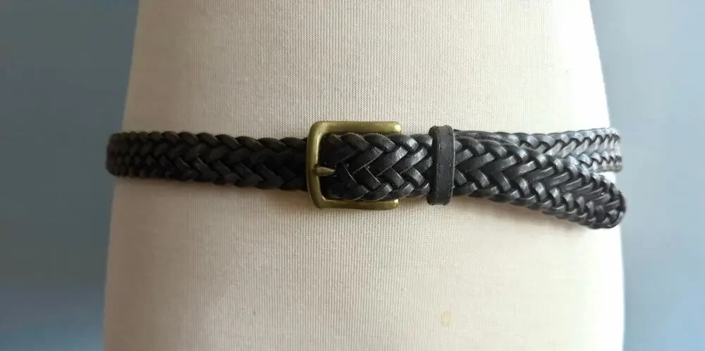 Dark Brown Braided Leather Belt Mens sz XL
